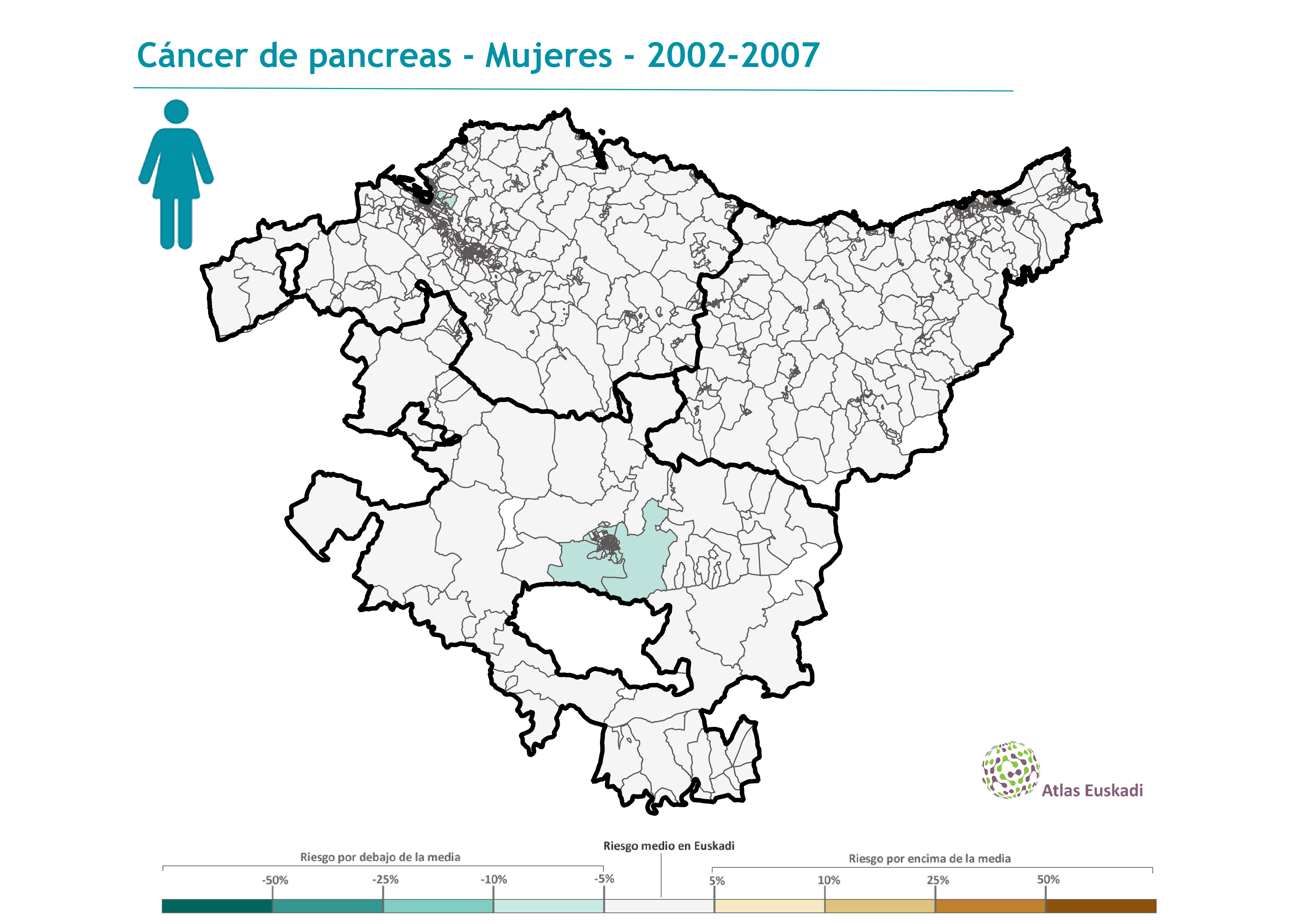 Cáncer de páncreas mujeres  2002-2007 Euskadi