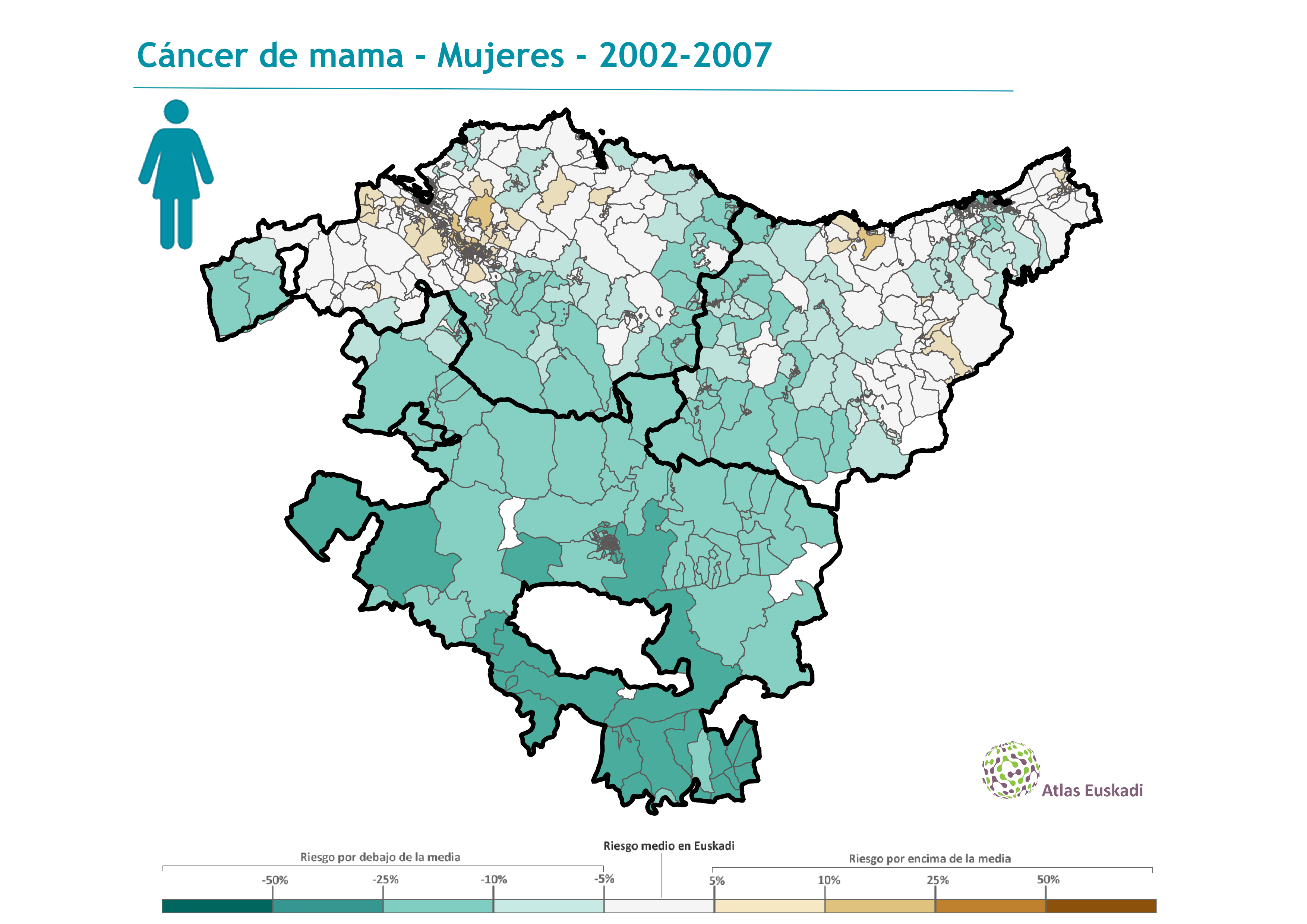 Cáncer de mama mujeres  2002-2007 Euskadi