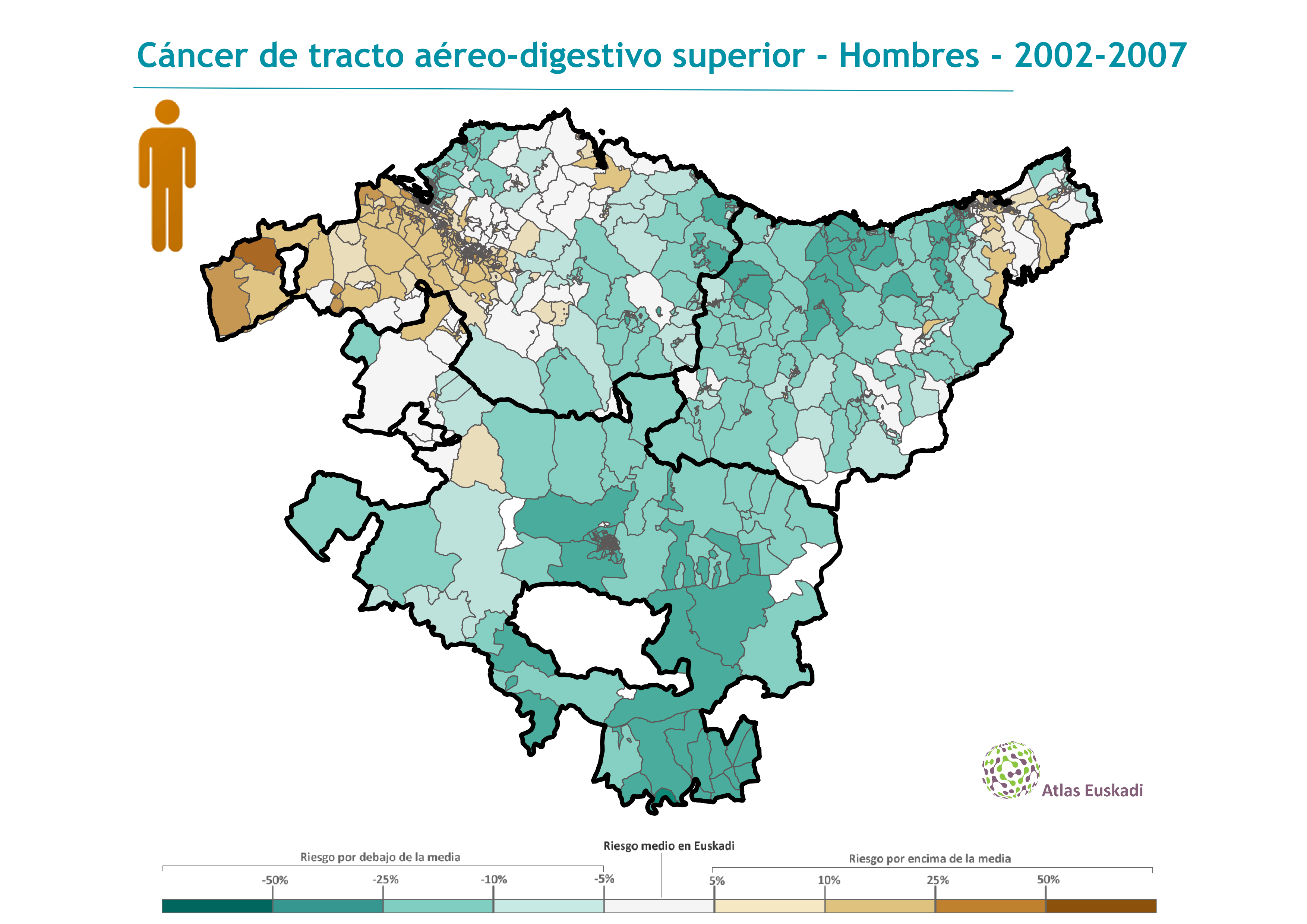 Cáncer de tracto aéreo-digestivo superior hombres  2002-2007 Euskadi