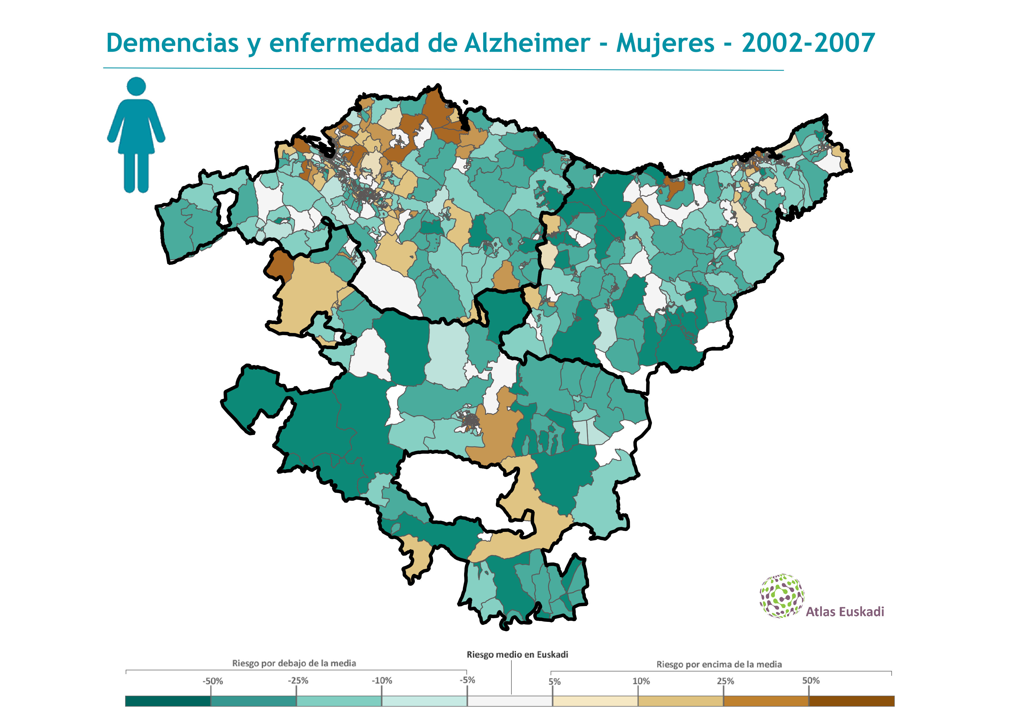 Demencias y enfermedad de Alzheimer mujeres  2002-2007 Euskadi