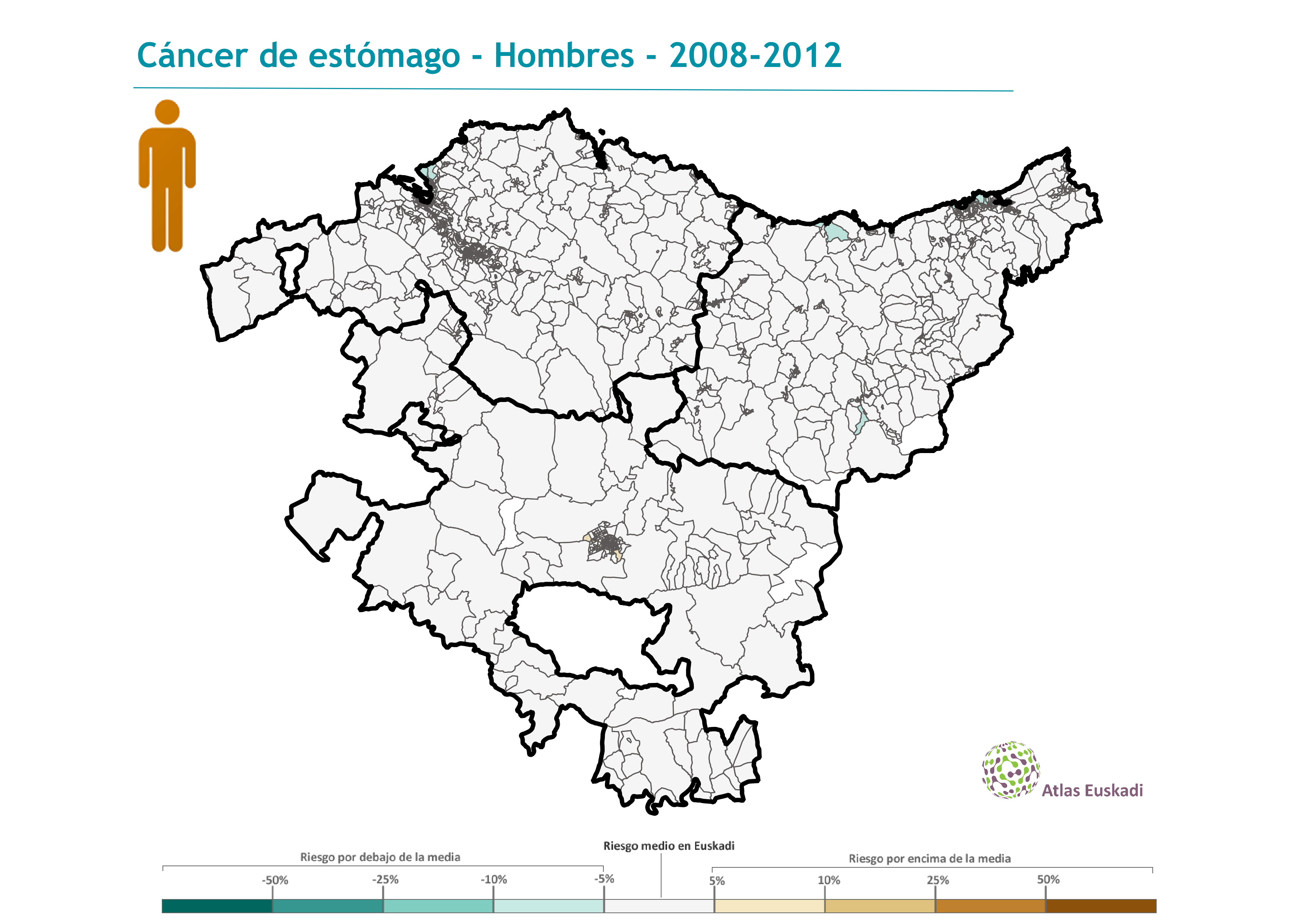 Cáncer de estómago hombres  2008-2012 Euskadi