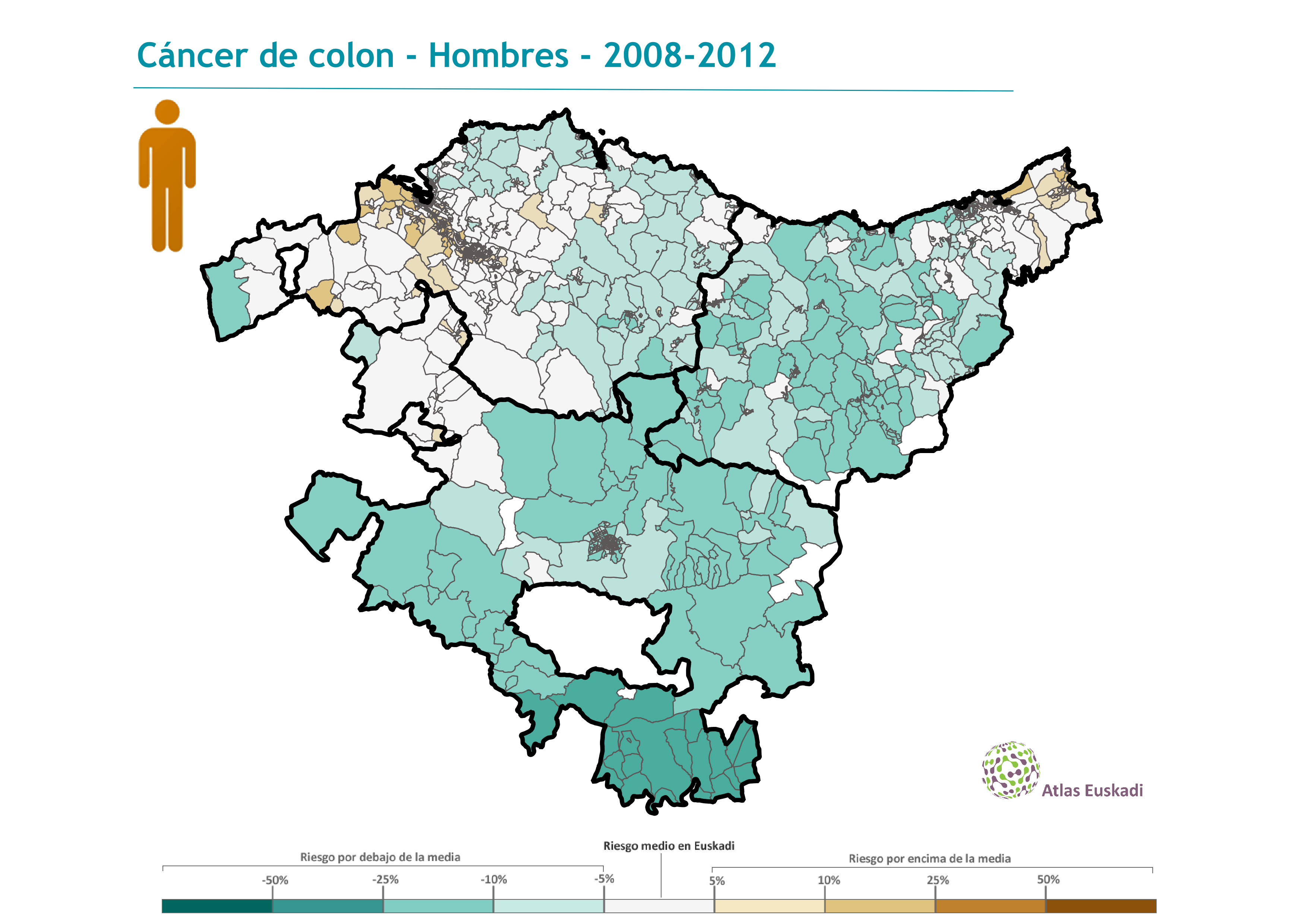Cáncer de colon hombres  2008-2012 Euskadi