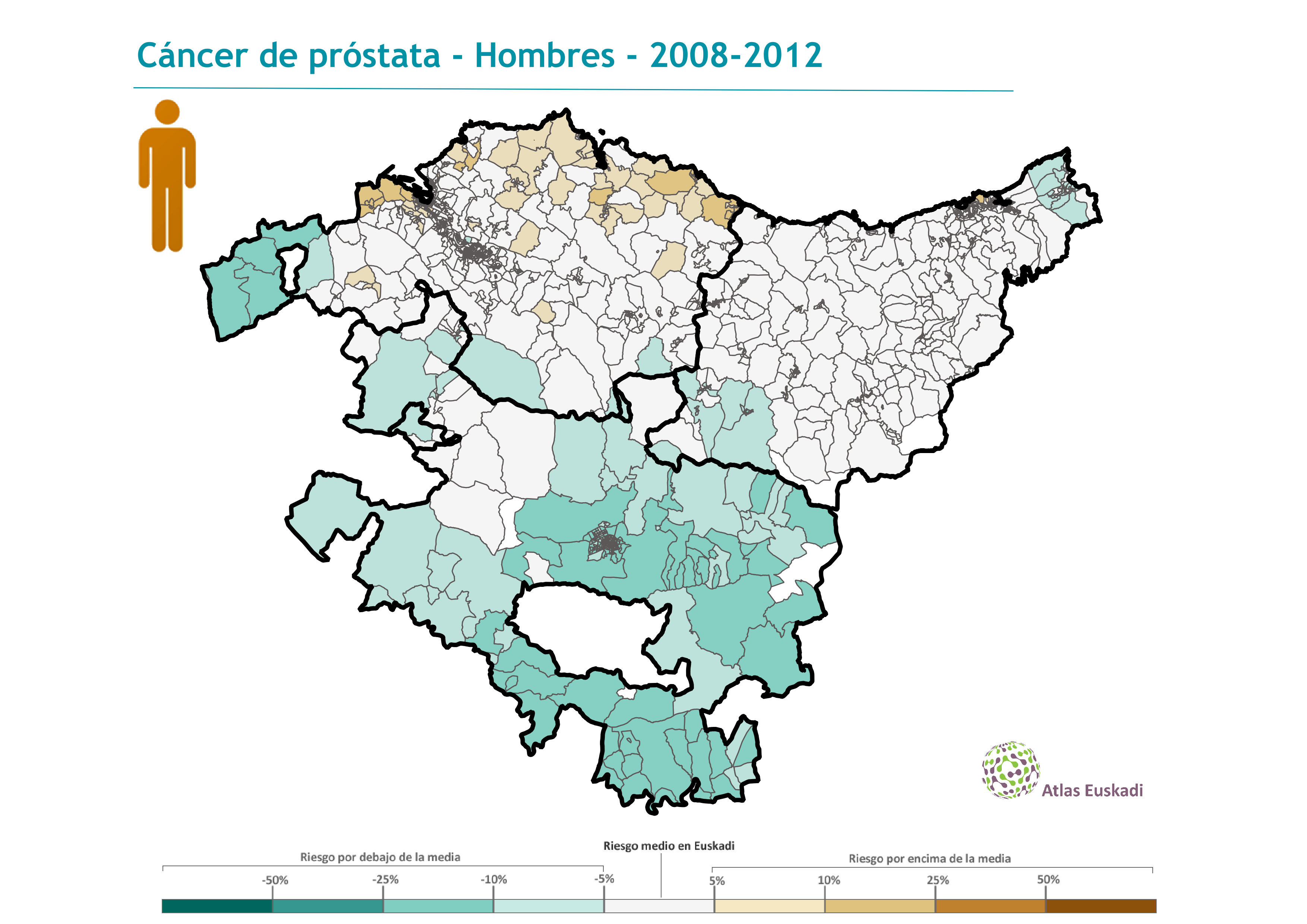 Cáncer de próstata hombres  2008-2012 Euskadi