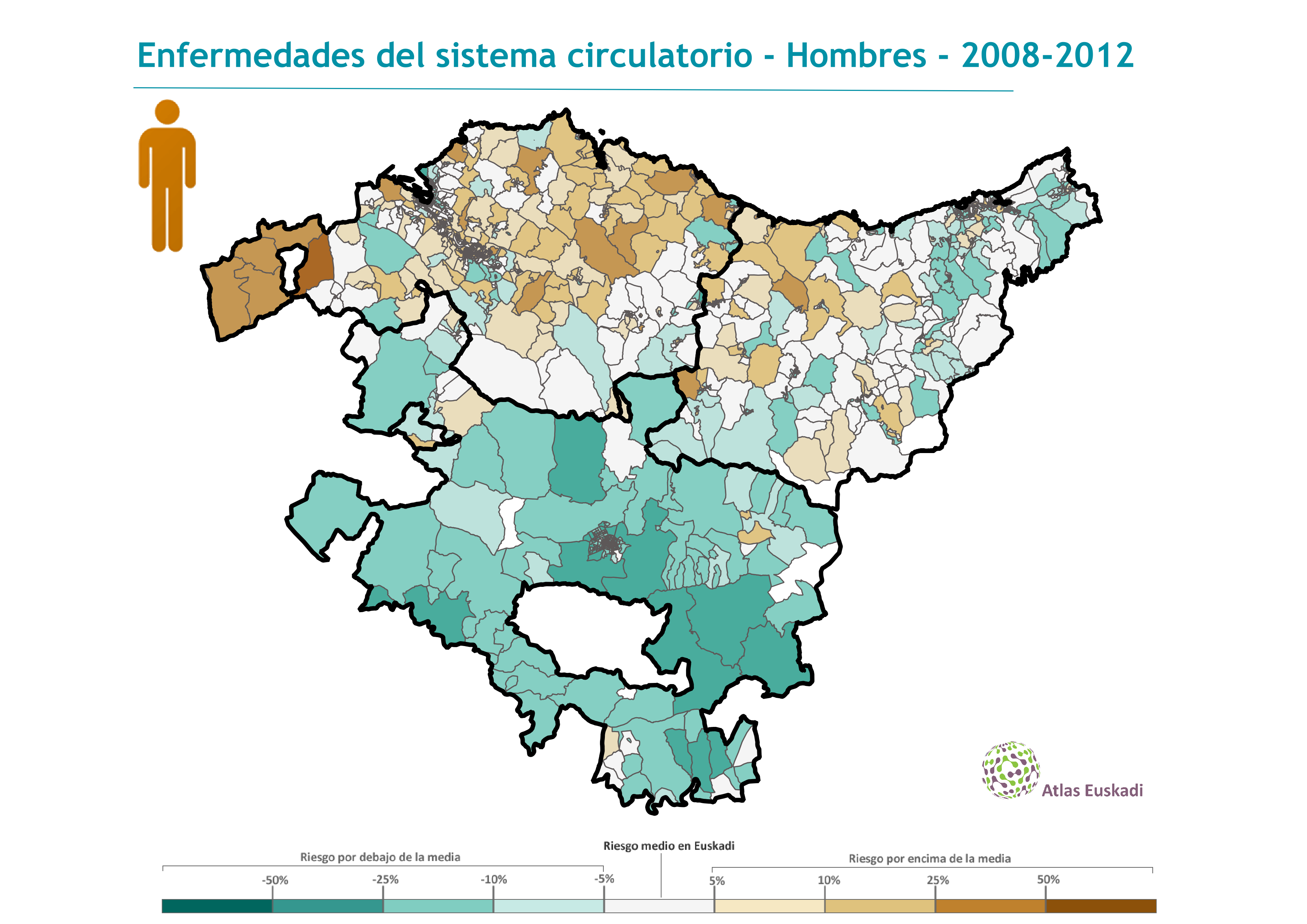 Enfermedades del sistema circulatorio hombres  2008-2012 Euskadi